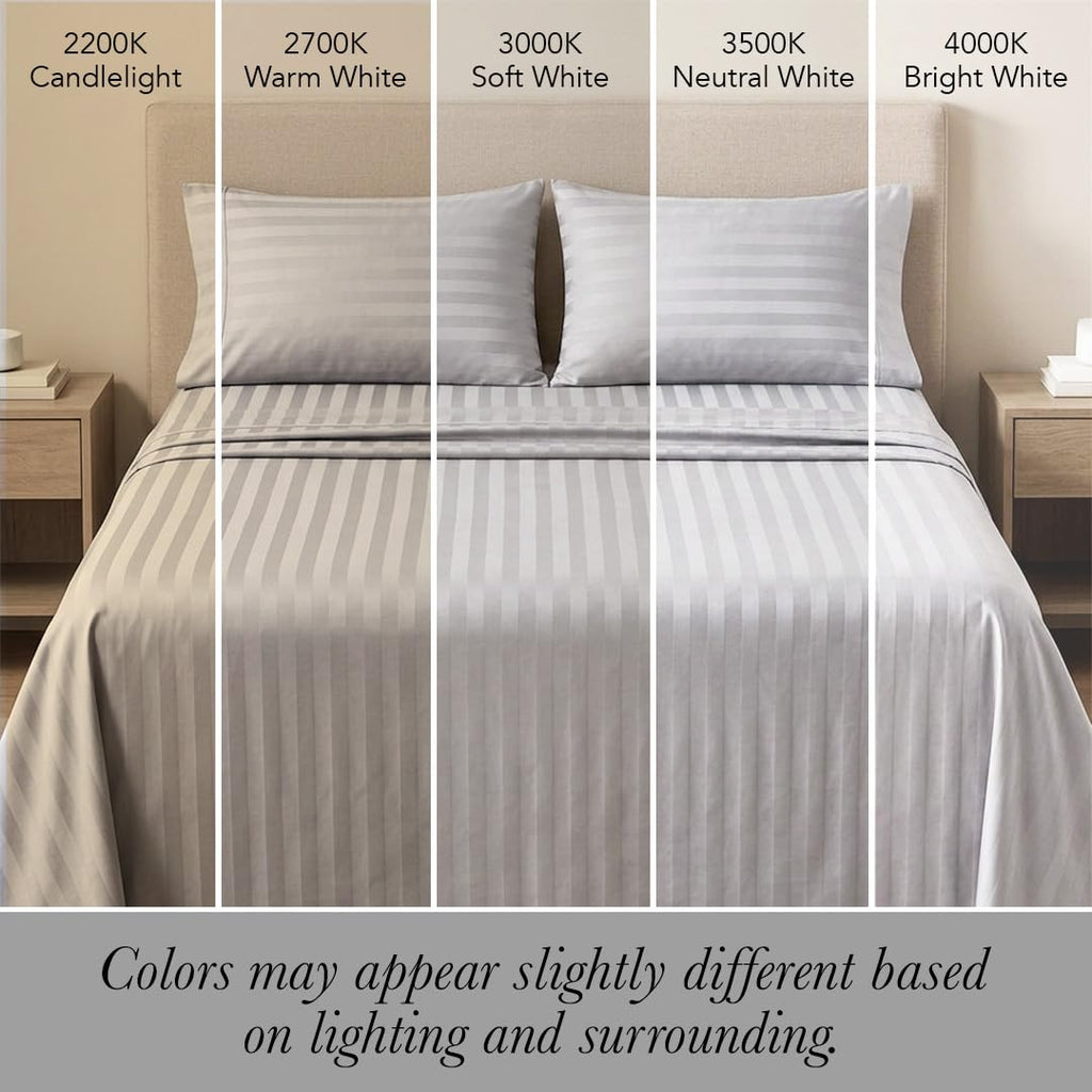 100% Cotton 600 Thread Count Damask Sheets - Silver Grey