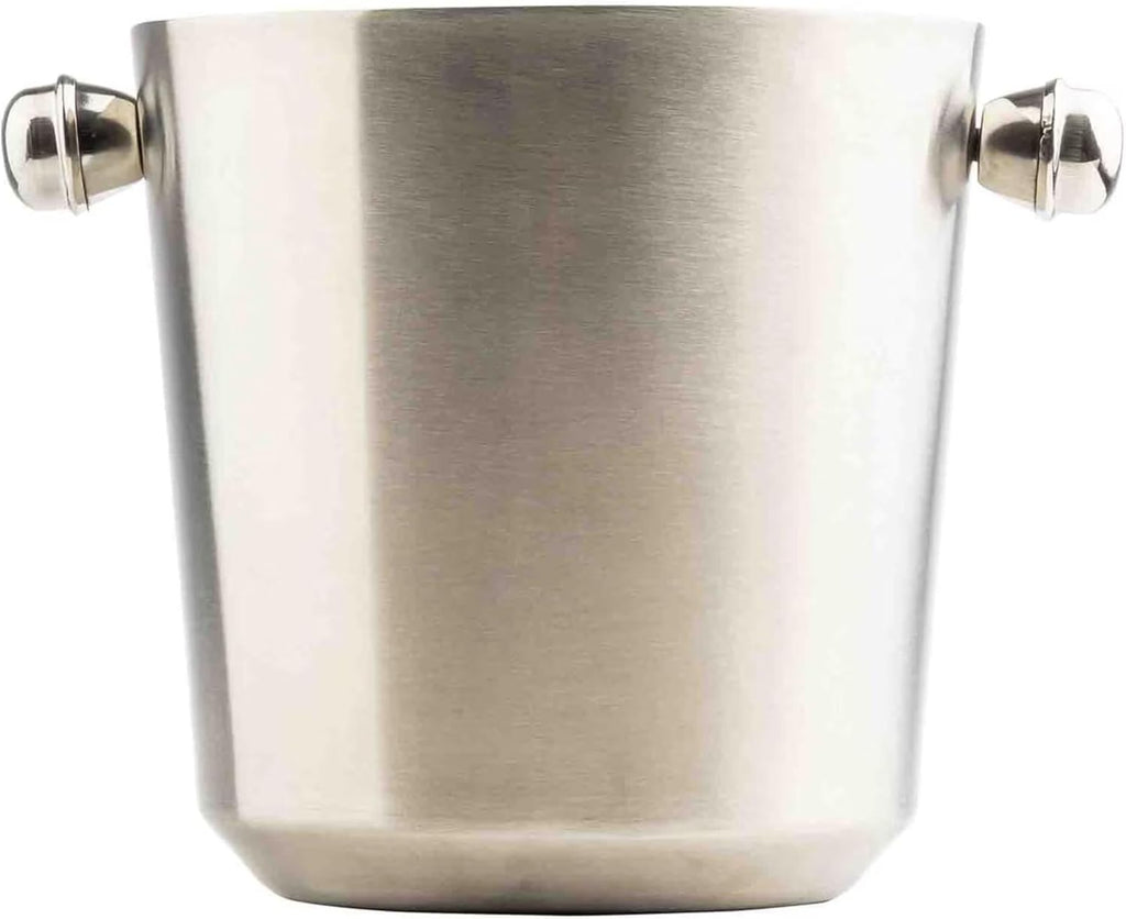 12932 Double Wall Wine Bucket with Knob Handles, 4.5 Quart Brushed Stainless Steel Champagne Bucket, Insulated
