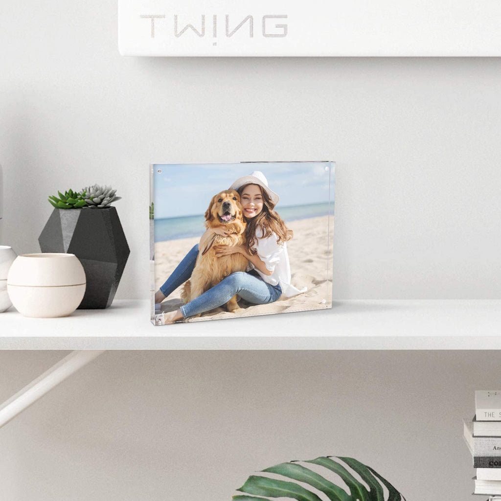 8x10 Acrylic Frame 3 Pack, 20MM Thicker Frameless Clear Picture Frames