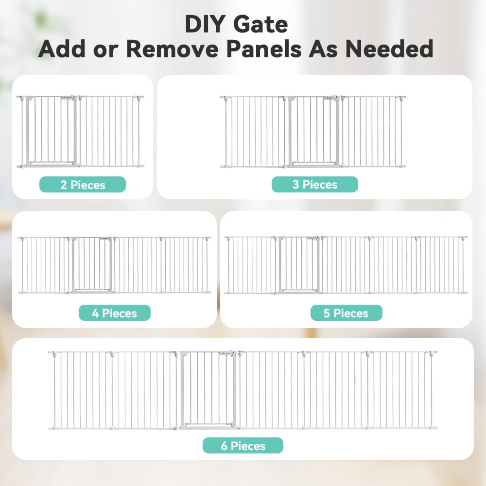 150" Baby Gate Extra Wide, Dog Gate Stairs Doorways