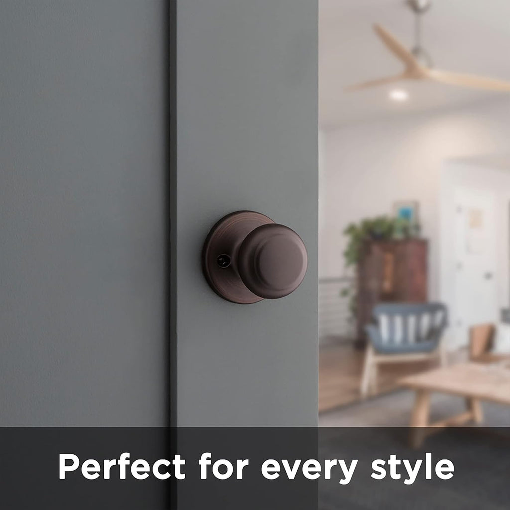 Cove Interior Passage Door Knob, Handle For Closet and Hallway Doors, Non-Locking Doorknob, Venetian Bronze