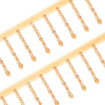 Gold Beaded Fringe Trim Lace Irregular Bead Fringe - 9.5 Yards