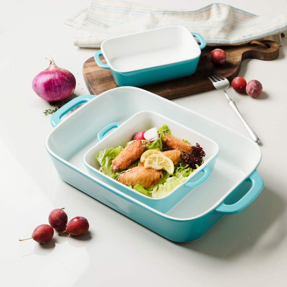 Ceramic Bakeware Set, Rectangular Baking Dish for Cooking, Kitchen, Cake Dinner, Banquet and Daily Use, Casserole