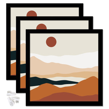 Black 18x18 Picture Frame Set of 3, Gallery Wall Display Frames