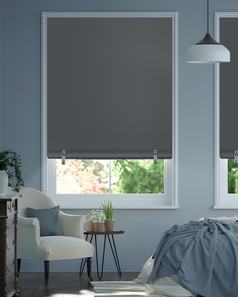 Blackout Roller Window Shades, Cordless Blinds for Indoor Windows No Tools No Drill Pull Down Window Shades,Thermal