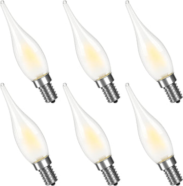 Frosted E12 25 Watt Candelabra LED Light Bulbs,2W 2700K Warm White 200LM
