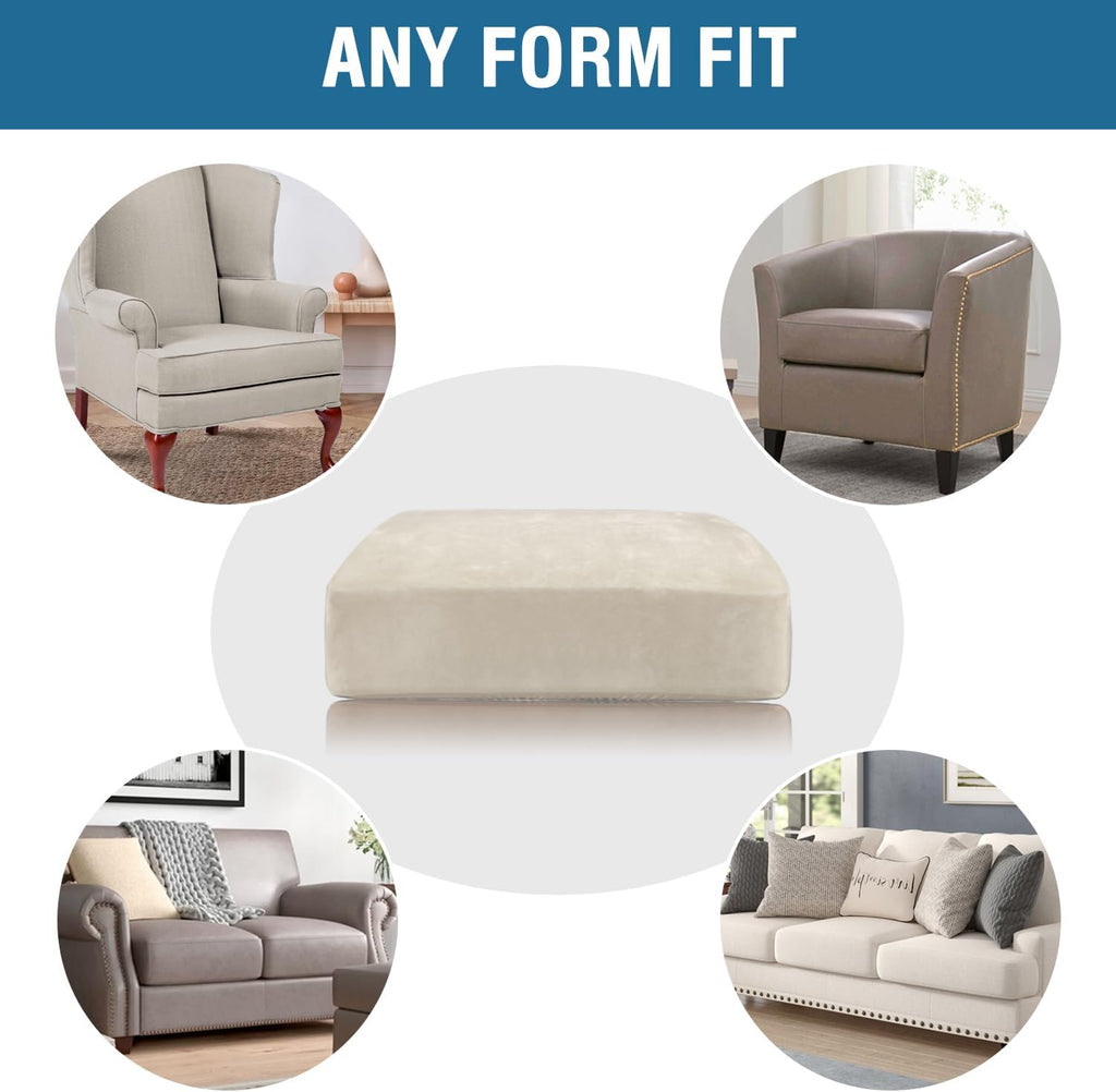 Velvet Stretch Couch Cushion Cover Plush Cushion Slipcover for Chair Loveseat Sofa Cushion Furniture Protector Seat