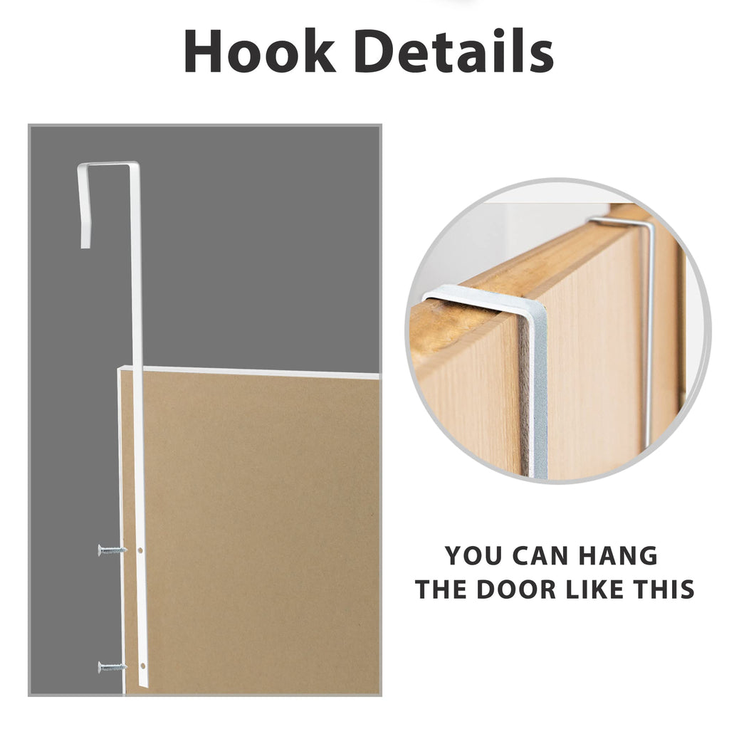 Over The Door Mirror Full Length with Hanging Brackets, or Leaning Against Wall Mounted On Wall, Door, 44''x16''