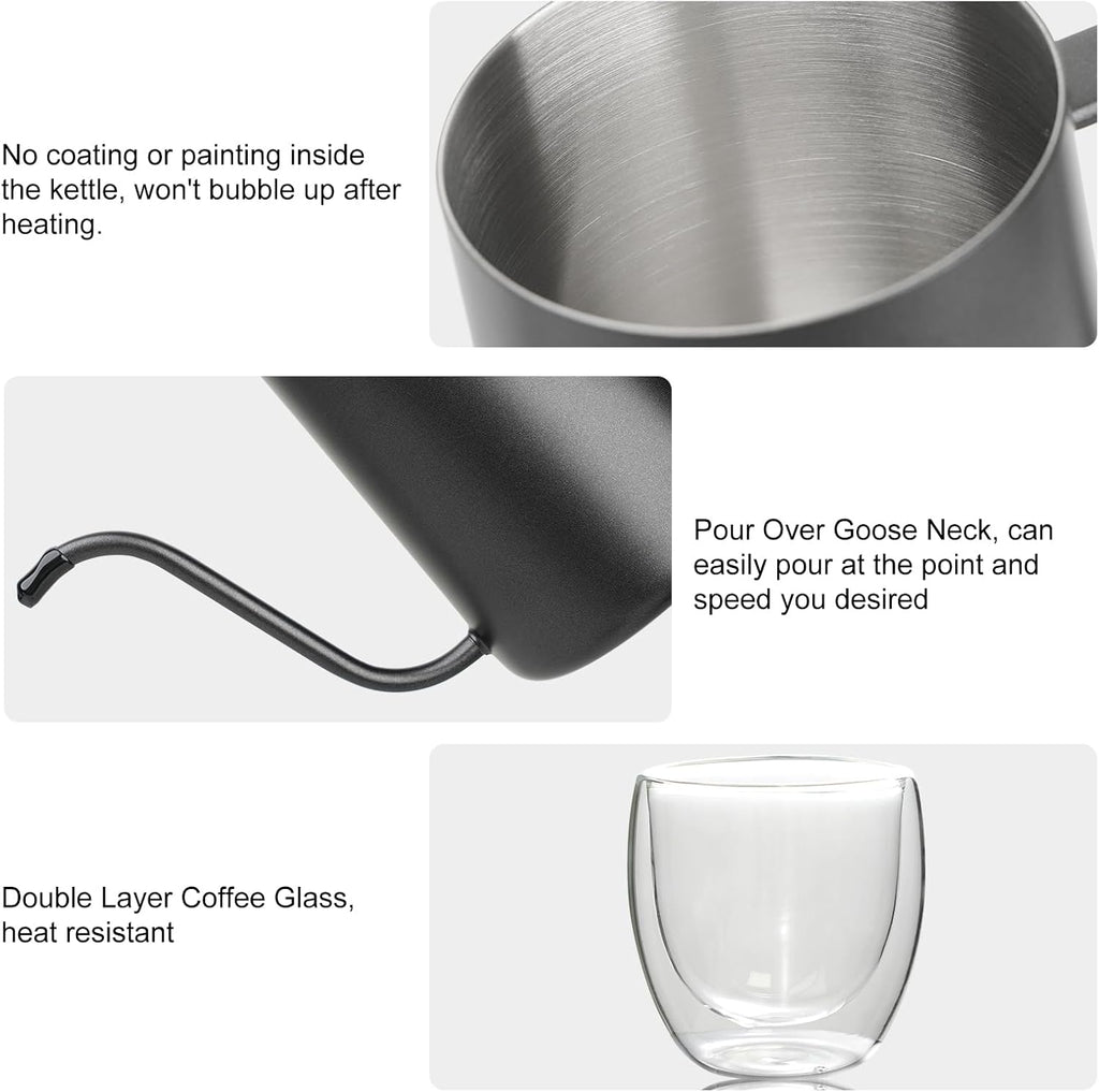 Pour Over Coffee Maker Set, All in One Portable Coffee Maker, Ideal Brewing and Travel, Coffee Lover Gift