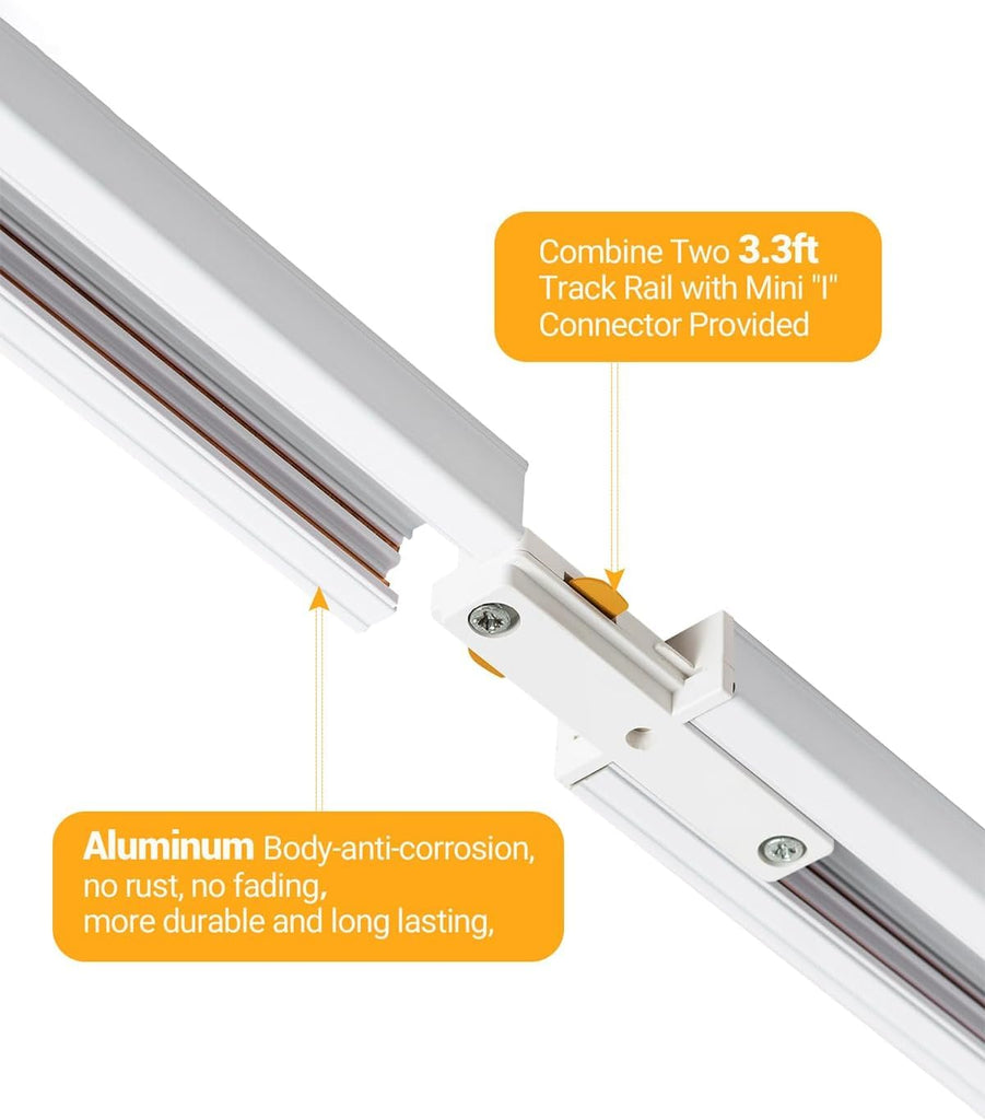 Zoomable 12-Light LED Track Lighting Kit, Dimmable 12W 3000K White