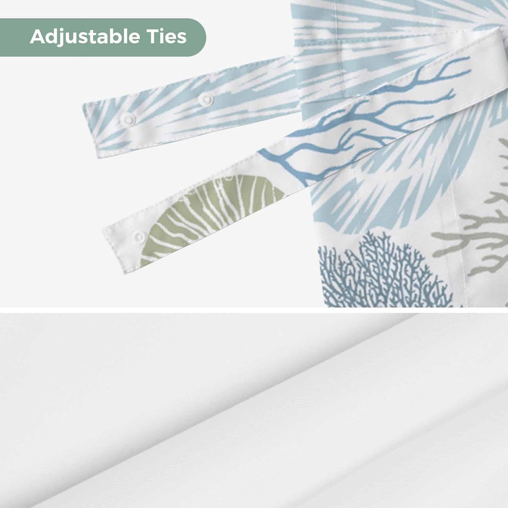 Tie Up Valance for Windows Nautical Coastal Ocean Coral Curtains Valances Rod Pocket Valance Window Treatments Beach