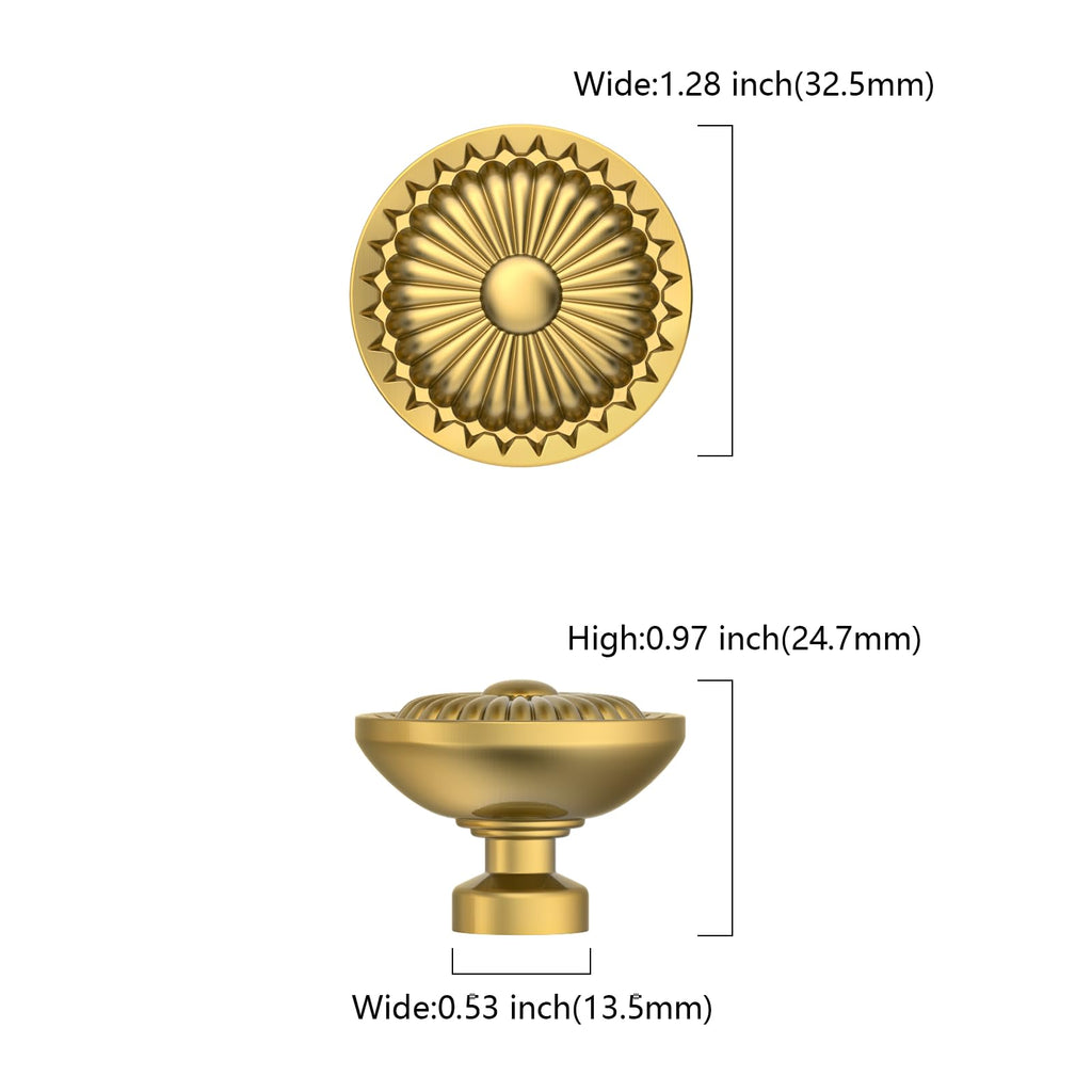 10 Pack Brushed Moderne Brass Kitchen Cabinet Knobs