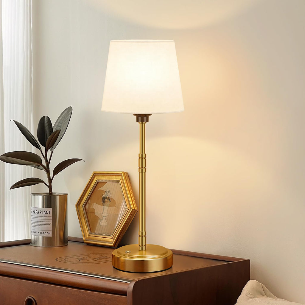 Cordless Table Lamps Set of 2 - Battery Operated Lamp with 7500mAh Rechargeable Battery, Stepless Dimmable Vintage