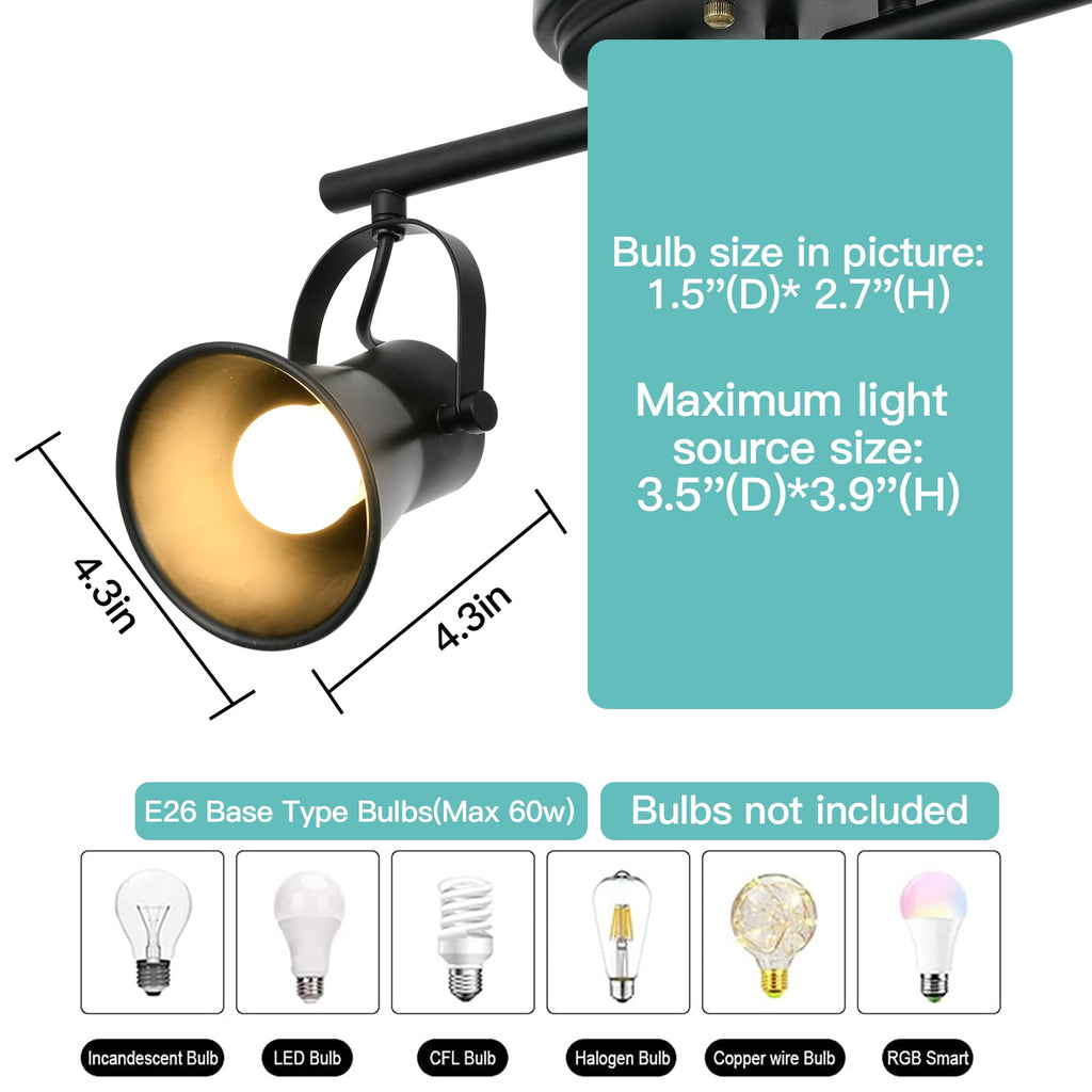 Track Lighting Kit, Directional Ceiling Light, Industrial Black Kitchen Track Lighting Fixtures Ceiling .
