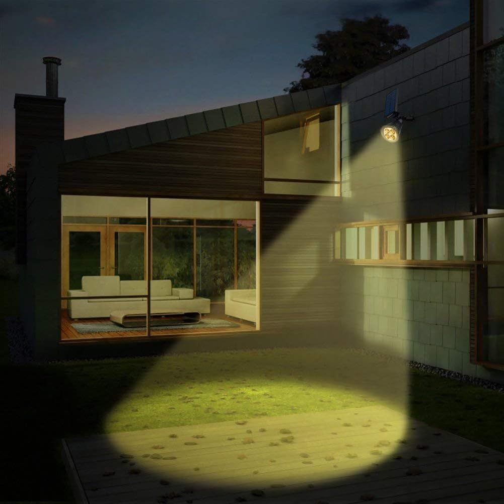 Solar Spot Lights Outdoor Adjustable Spotlights, 6 Pack Warm White