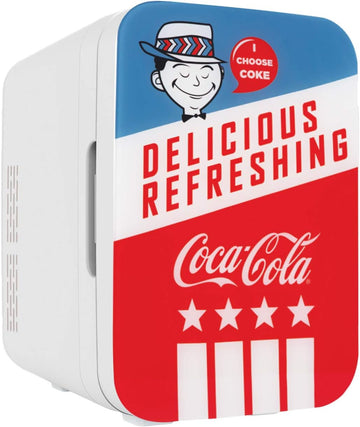 Retro Mini Fridge for Bedroom - Car, Office Desk & College Dorm Room - 10L/12 Can Small Refrigerator - AC/DC 12V