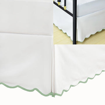 Chic 14'' Twin BedSkirts Scallop Edge Pleated Dust Ruffle