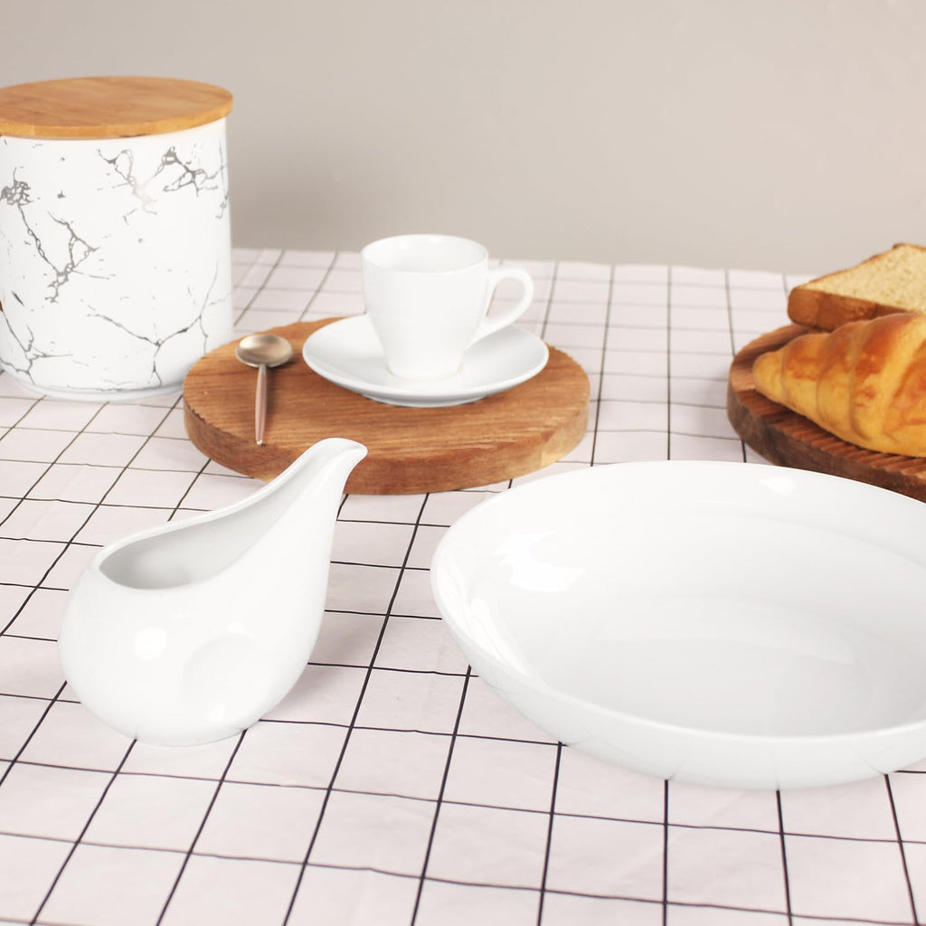 Gravy Boat Small Creamer Pitcher Set, Coffee Milk Gravy Boat, Fine Porcelain With Lip Spout, For Gravy, Warming