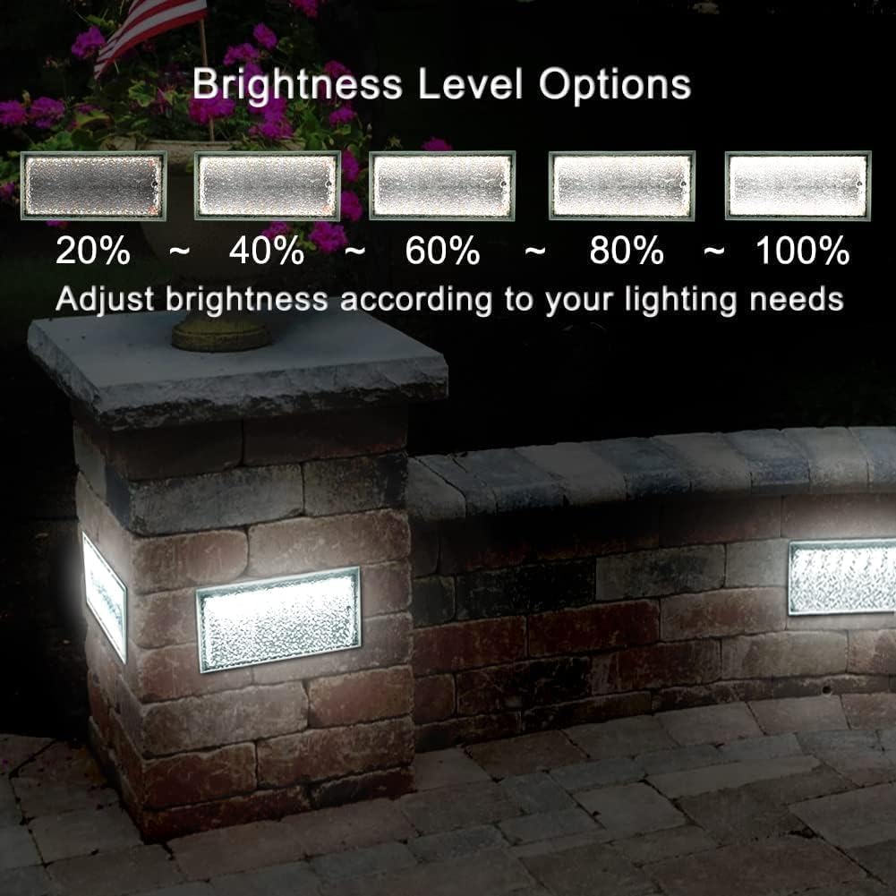 Solar Paver Lights 4x8, Driveway Lights, IP67 Waterproof, 3 Colors, 2 Pack