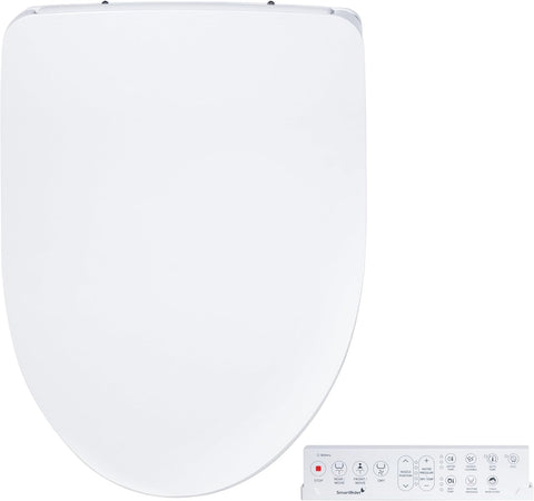 Luxury Elongated Electric Bidet Toilet Seat with Remote Control, Endless Warm Water, LED Night Light, Slim Profile