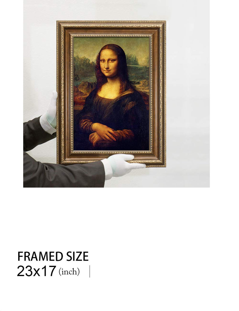 Mona Lisa Framed in Antique Gold, 23x17