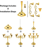 5 Arm Gold Candelabra, Candelabra Candle Holder, 10 Inch Tall Candlesticks Holder, Elegant Taper Candle Holder