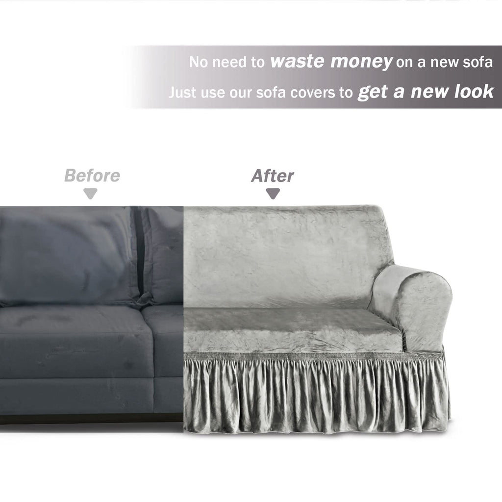 Light Grey Armchair Covers Arm Chair Cover Armchair Slipcovers with Skirt
