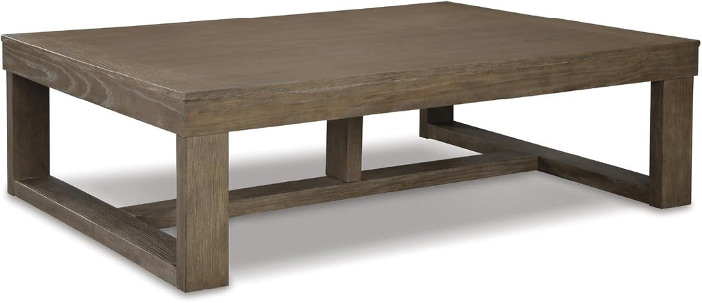 Cariton Contemporary Rectangular Cocktail Table, Brown
