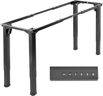 Black 4-Leg Dual Motor Standing Desk Frame, DESK-E4B | Electric, For Table Tops up to 84 x 43 inches and 220 lbs