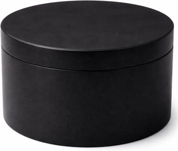 Marble Black Salt Box With Lid, Round, 3.5 x 3.5 x 2 Inch