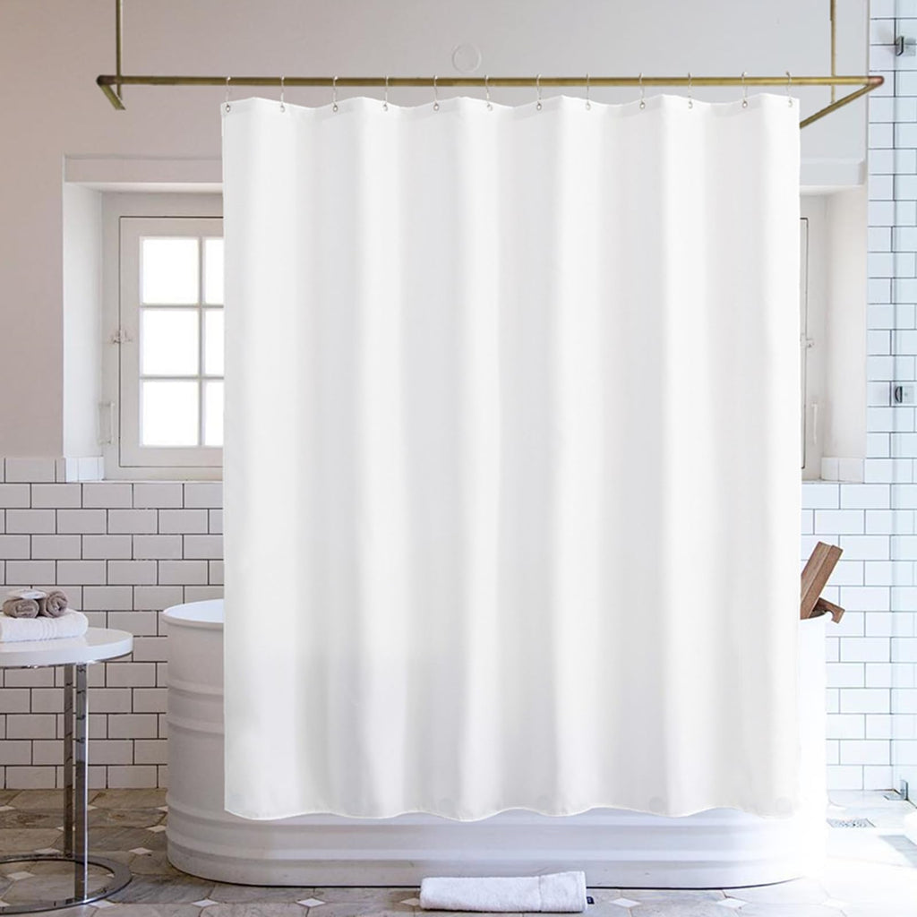 Extra Long Fabric Shower Curtain Liner with 6 Magnets, 72W x 90L, Waterproof & Hotel Quality Shower Liner, Soft Cloth
