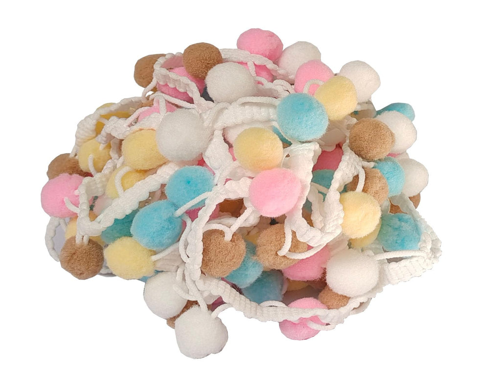 Pom Pom Trim 6 Yards 15mm Ball Fringe Trim for Sewing Accessory Decoration DIY Crafts (Rainbow Color 4, 15mm 1904)
