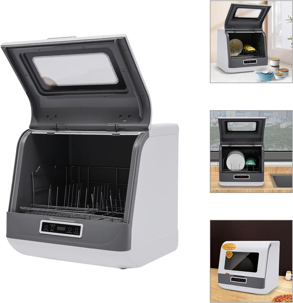 Portable Countertop Dishwasher 1200W 110V Compact Dishwasher,3 Washing Programs,360° Rotating Spray