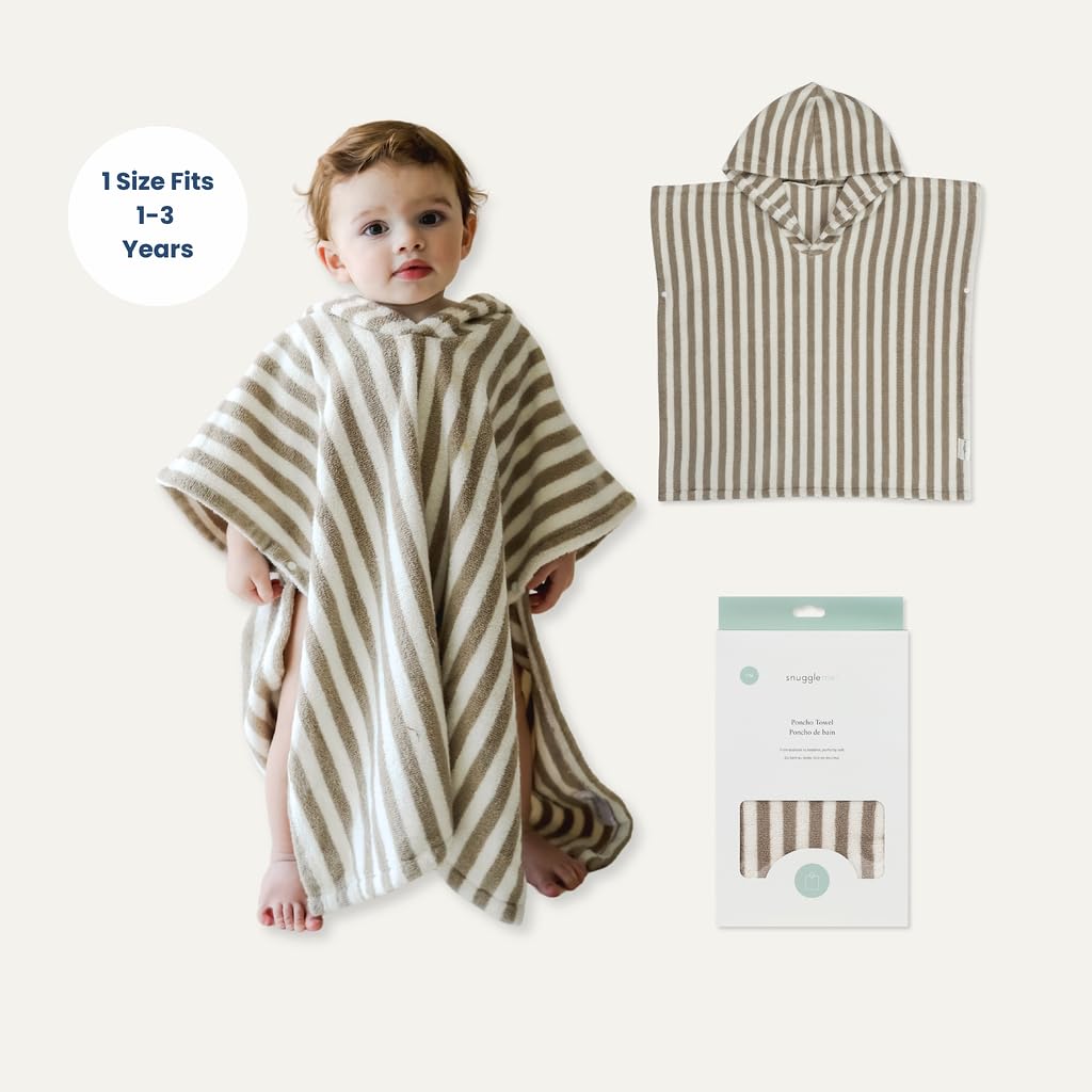 Organic Toddler Poncho Towel with Hood - Birch