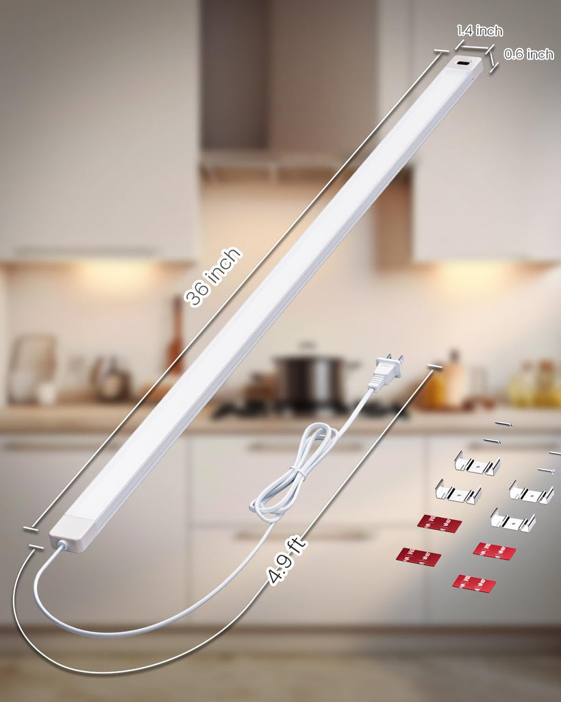 36 Inch Under Cabinet Lights with Hand Wave,Plug and Play