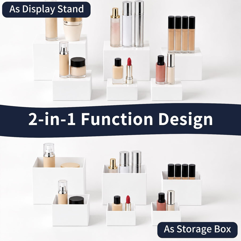 6Pcs Buffet Risers, Acrylic Food Risers, Buffet Table Risers and Stand Shelf Desktop Display for Party Catering