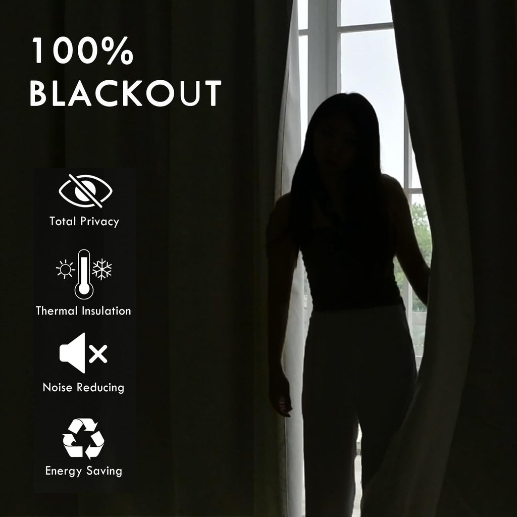 100" Wx84 L Medium Gray Full Blackout Curtains for Sliding Door, Thermal Insulated Drapery Bedroom Windows Patio