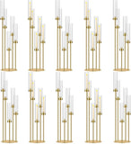 35in 10 Set Gold Candelabra Candle Centerpieces for Tables Candlesticks Holder Wedding Centerpieces Table Decorations