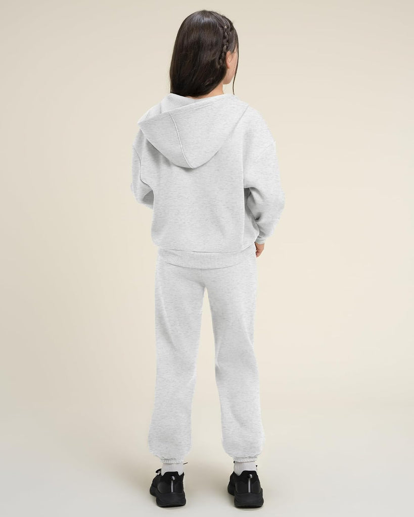Girls 2 Piece Sweatsuit Zip Up Hoodies Joggers Tracksuit Sets