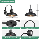 11" Outdoor Wall Lights, 2-Pack Black Wall Sconces Farmhouse Gooseneck Barn Lights for Porch