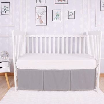 Box Pleated Mini Crib Bed Skirt Premium 100% Cotton 800 Thread Count Nursery Crib Toddler Bedding Crib Bedskirt for