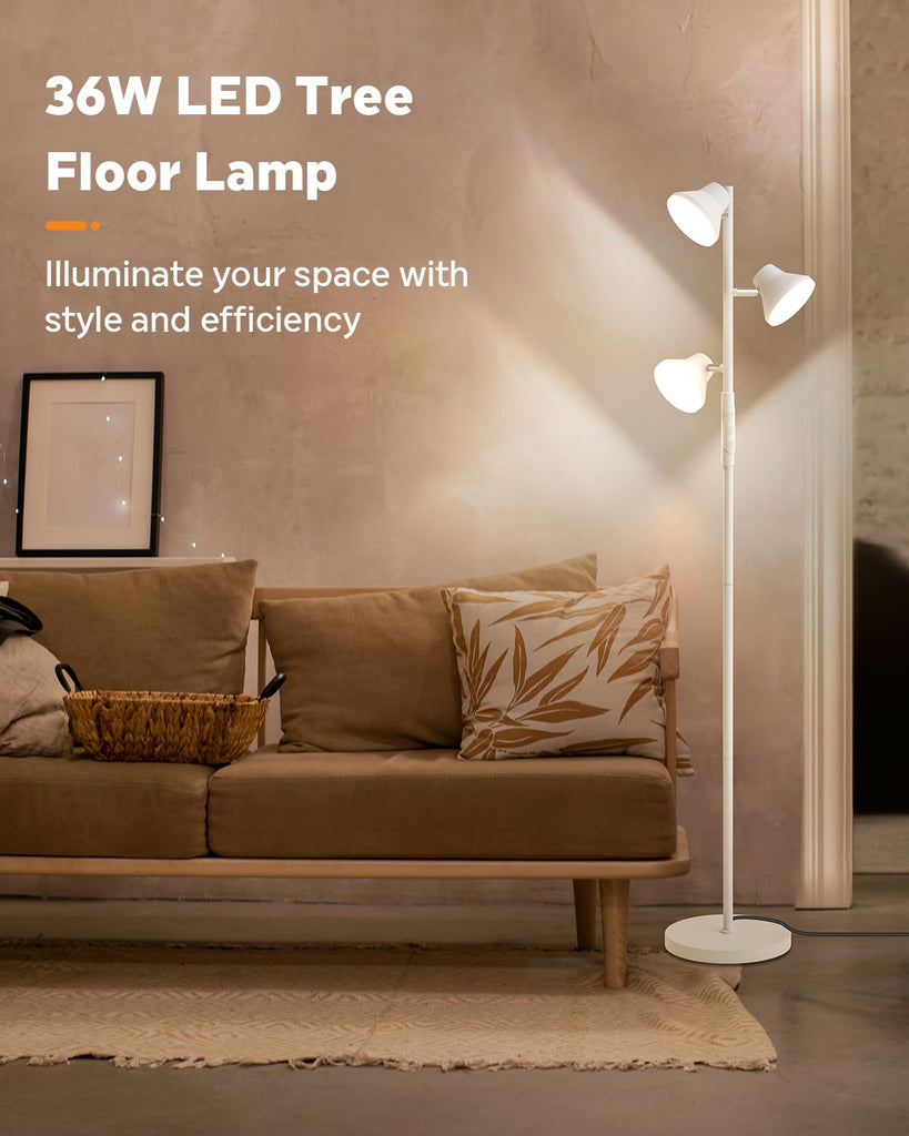 LED Floor Lamp, 36W Modern Floor Lamp with Remote & Touch Control, 4 Color Temperatures, Standing Lamp with 3
