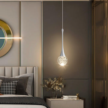 Modern Pendant Lights Island LED Dimmable Crystal Glam Ceiling Pendant Lighting Hallway Bedroom Corner Lamp Brushed