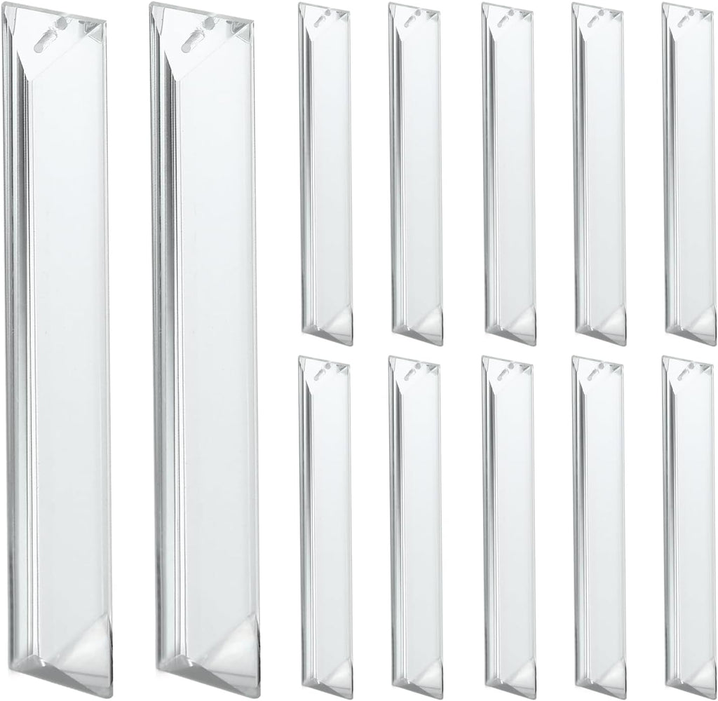 12 Pieces Chandelier Crystals Replacement K9 Crystal Prisms with Hooks for Crystal Chandeliers Metal Clip Crystal