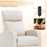 Recliner Chair Breathable Padded PU Leather Massage Single Sofa Recliners for Small Recliner Chair with Footrest Home