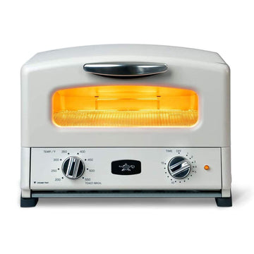 Countertop Toaster Oven, Compact Kitchen Appliance with Graphite Heating Technology, Eggshell White