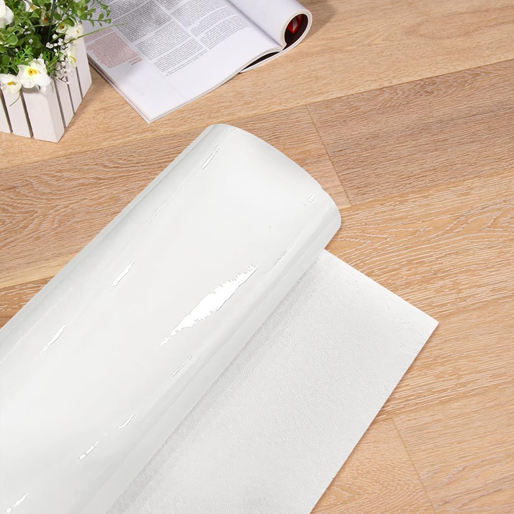 53 x 11.8 Inch 1mm White Smooth Solid Color Leather Roll Glossy Mirrored Faux PU Leather Sheets NEON Shiny Synthetic