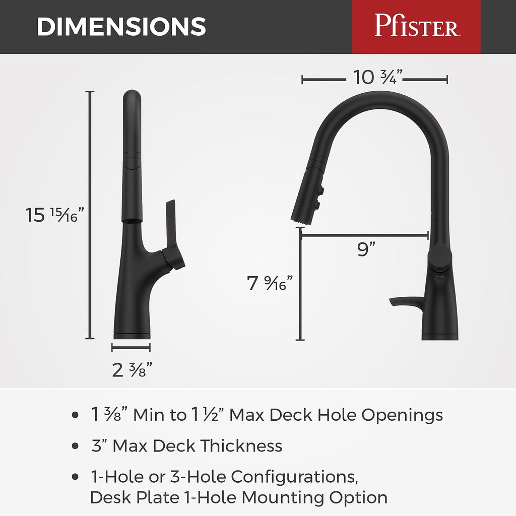 Ceylon Kitchen Faucet with Pull Down Sprayer and Soap Dispenser, Single Handle, High Arc Spout, Matte Black Finish