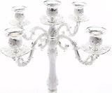 5 Head Metal Vintage Candelabra Centerpieces for Tables Retro Candlestick Holders 14.5 Inch 5 Arms Decorative Pillar