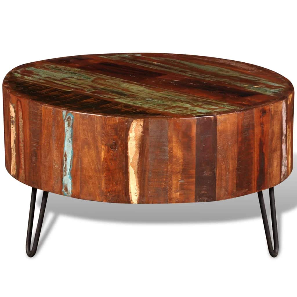 Coffee Table Solid Reclaimed Wood Round -626